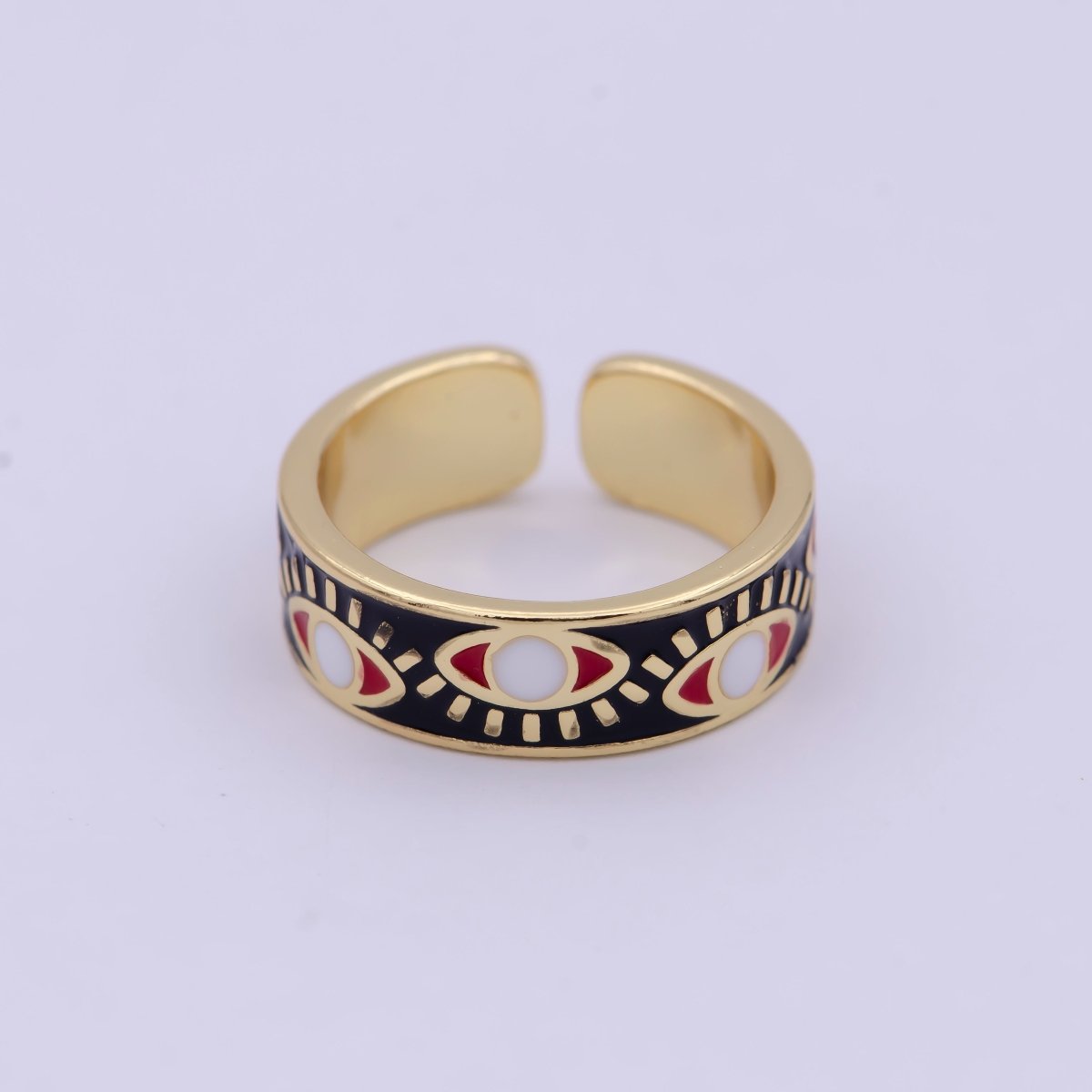 Gold Filled Evil Eye Ring Jewelry, Protection Ring, Eye Ring, Evil Eye, Statement Ring, Stacking Ring, Gift for her U-192 U-193 - DLUXCA