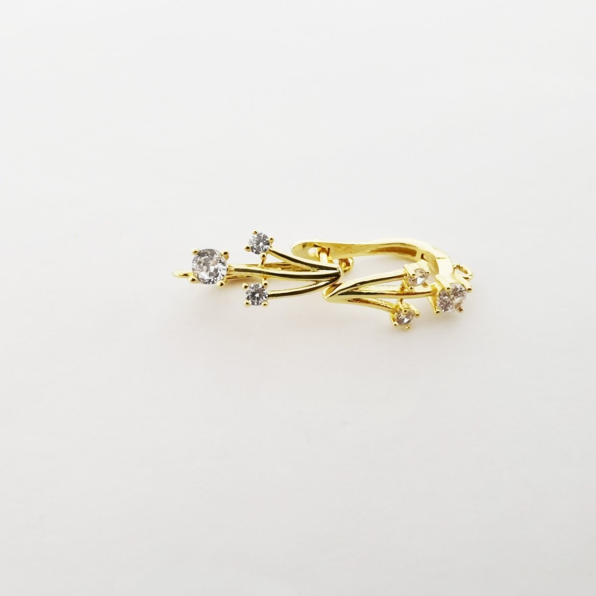 Gold Filled Falling Stars Latch Back Earring, Cubic Zirconia Jewels, Gold Earrings, Shooting Star Earrings, Earrings for Women K-743 K-744 - DLUXCA