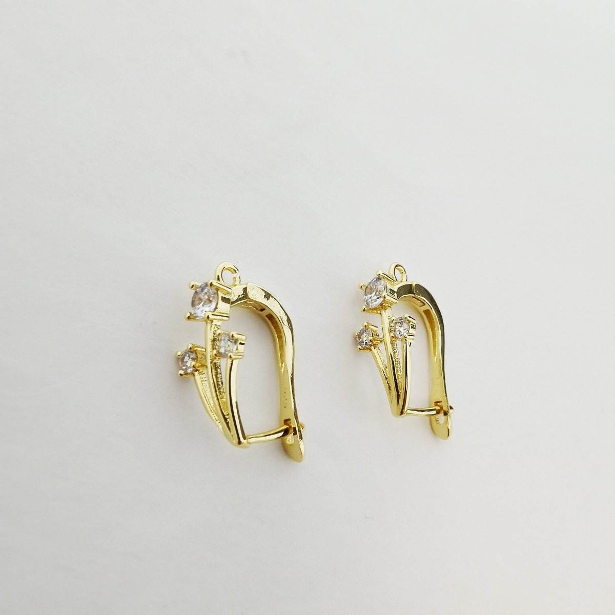 Gold Filled Falling Stars Latch Back Earring, Cubic Zirconia Jewels, Gold Earrings, Shooting Star Earrings, Earrings for Women K-743 K-744 - DLUXCA