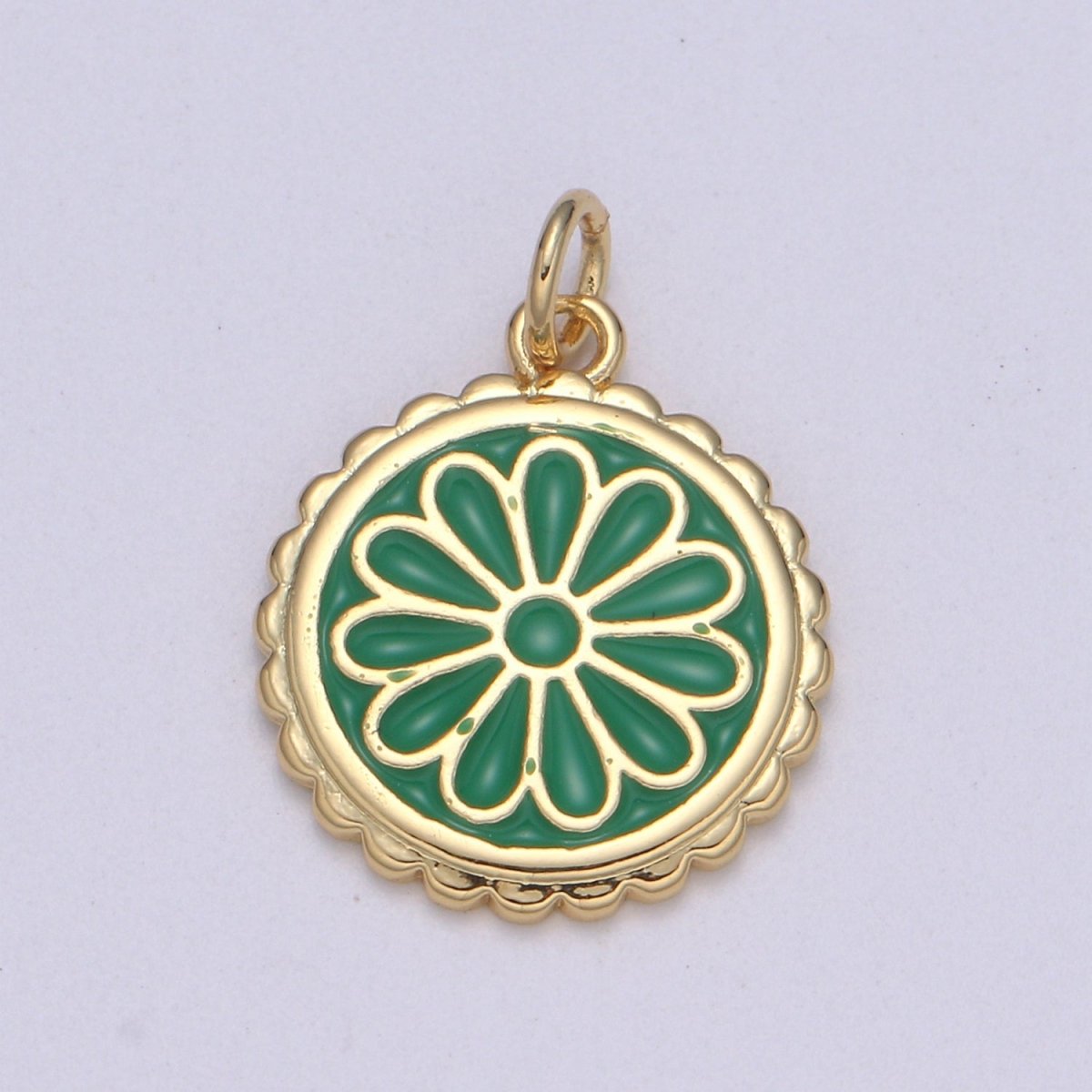 Gold Filled Flower Coin Charm E-256-E-262 - DLUXCA
