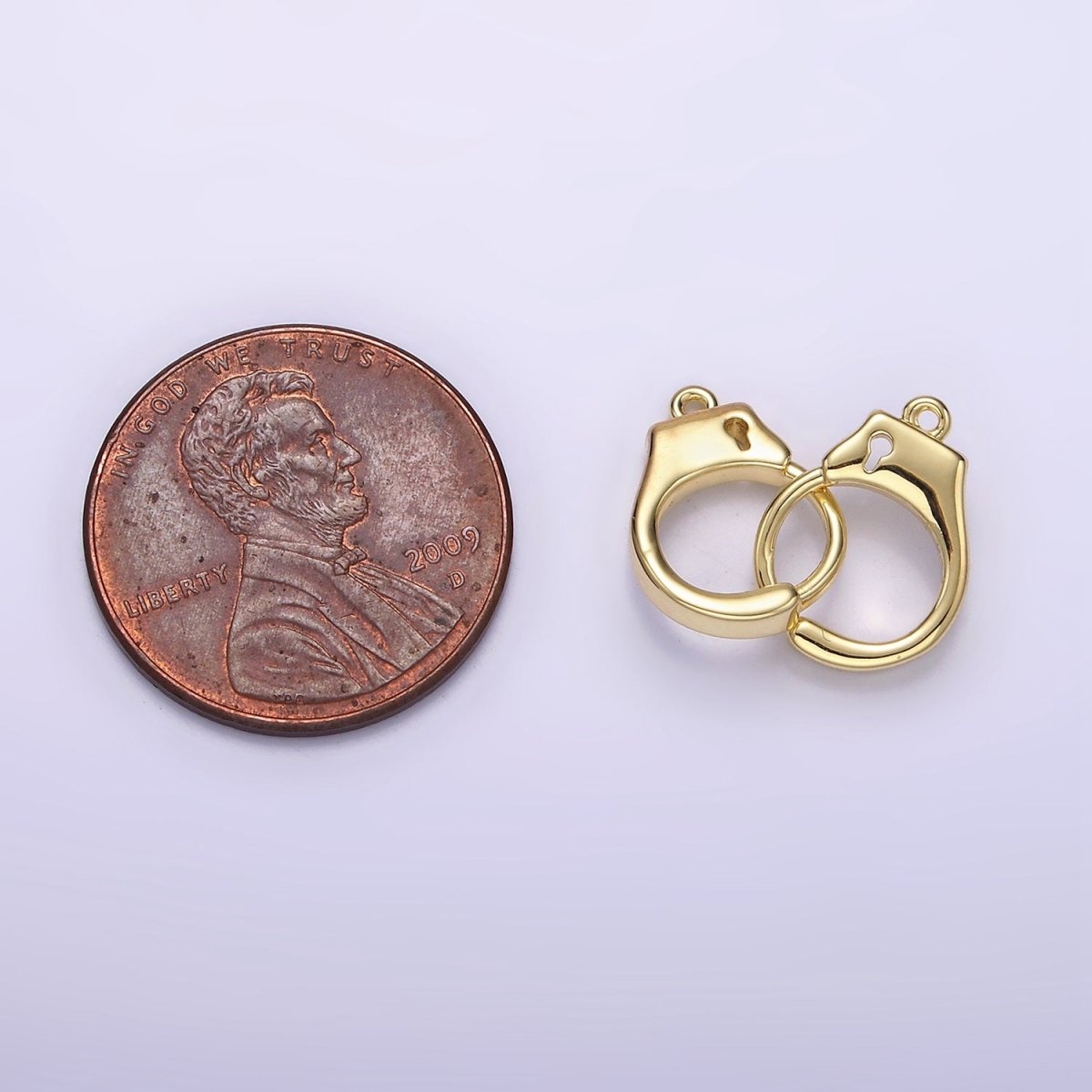 Gold Filled Hand Cuff Open Key Minimalist Connector G-936 - DLUXCA
