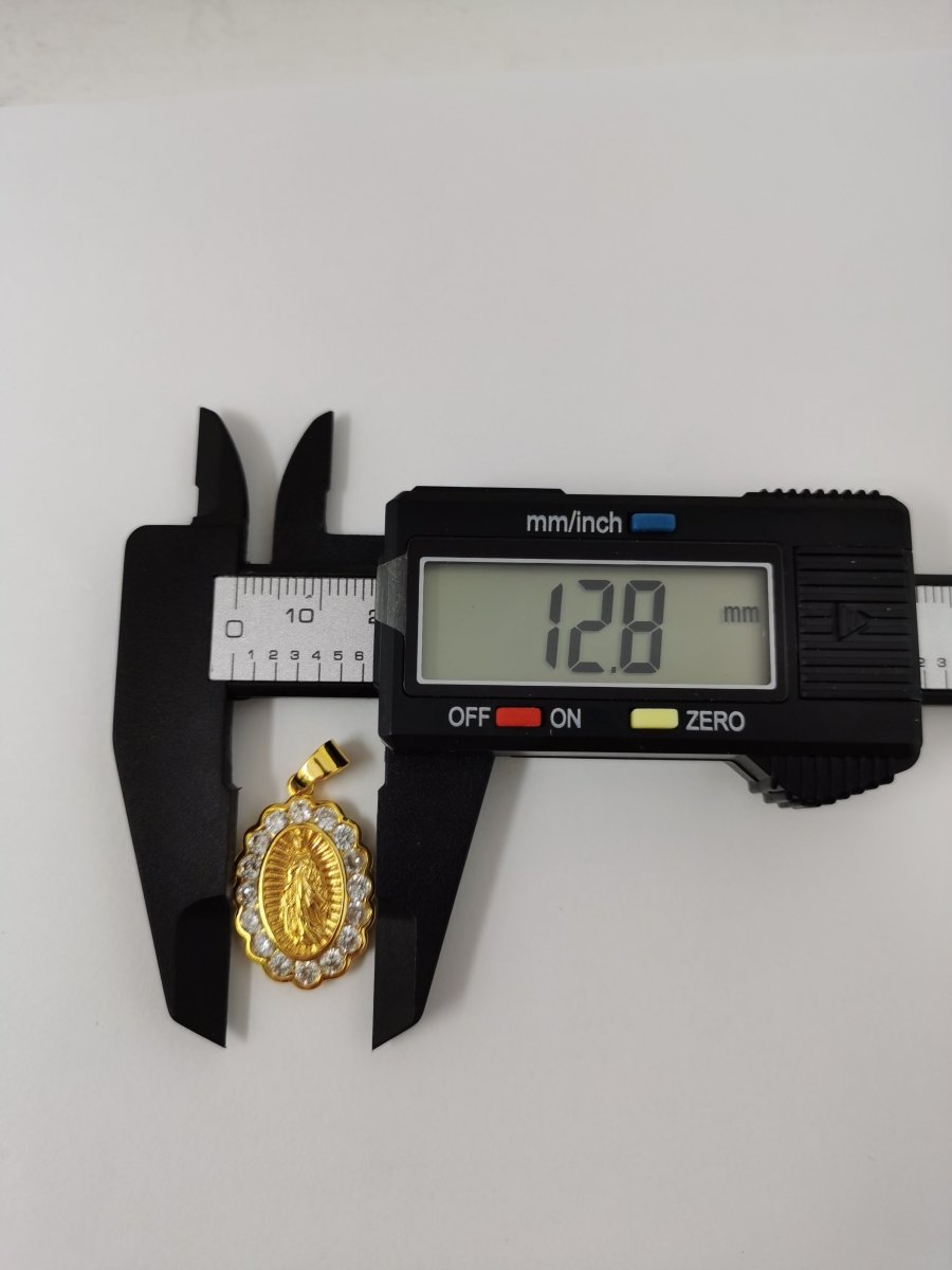 Gold Filled Holy Mary Oval Pendants I-737 - DLUXCA