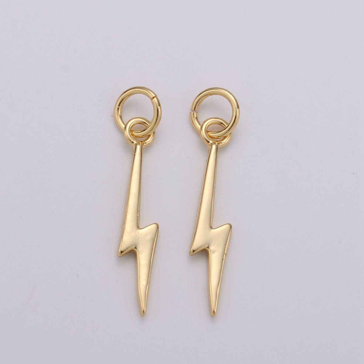 Gold Filled Lightning Bolt Charms, Silver Bolt, Wizard Charm, Thunder Pendant 22 x 5mm Dainty Charm for Necklace Bracelet Earring Supply D-355 D-356 - DLUXCA