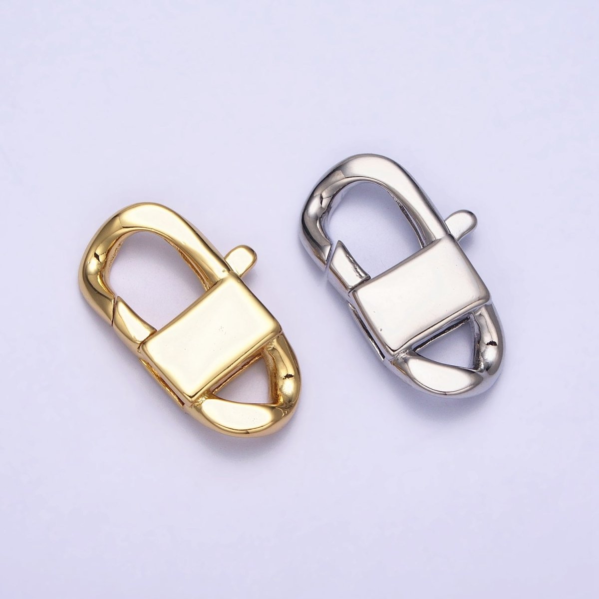 Gold Filled Lobster Clasp with Closed Rings Silver Rectangle Trigger Clasps For Bracelet Jewelry Making Supplies Z-190 Z-191 - DLUXCA