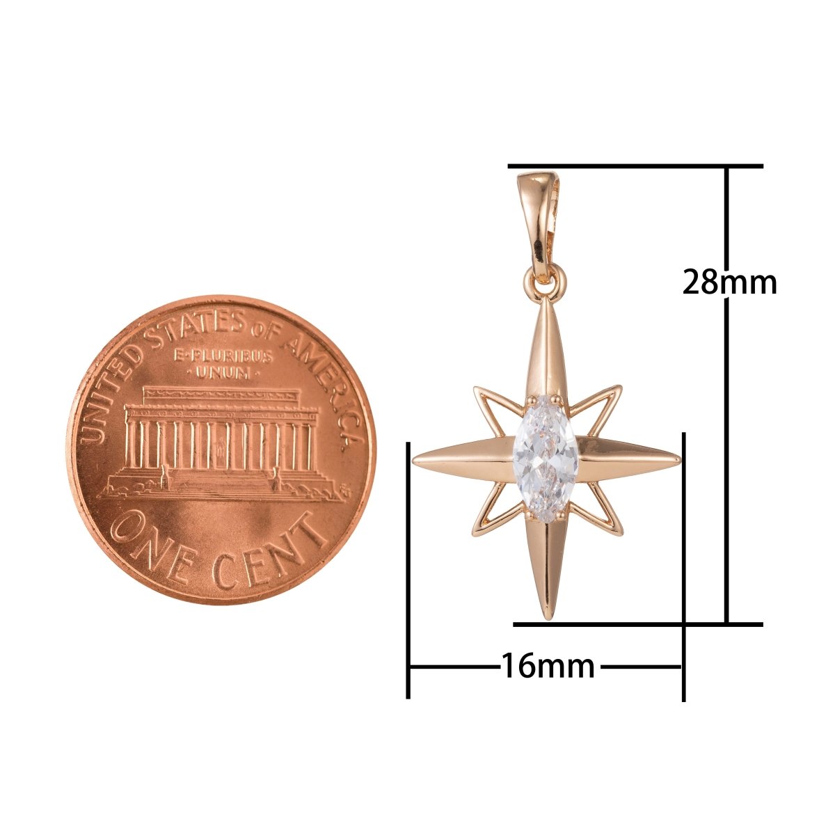 Gold Filled Long Star Pendants I-815 - DLUXCA