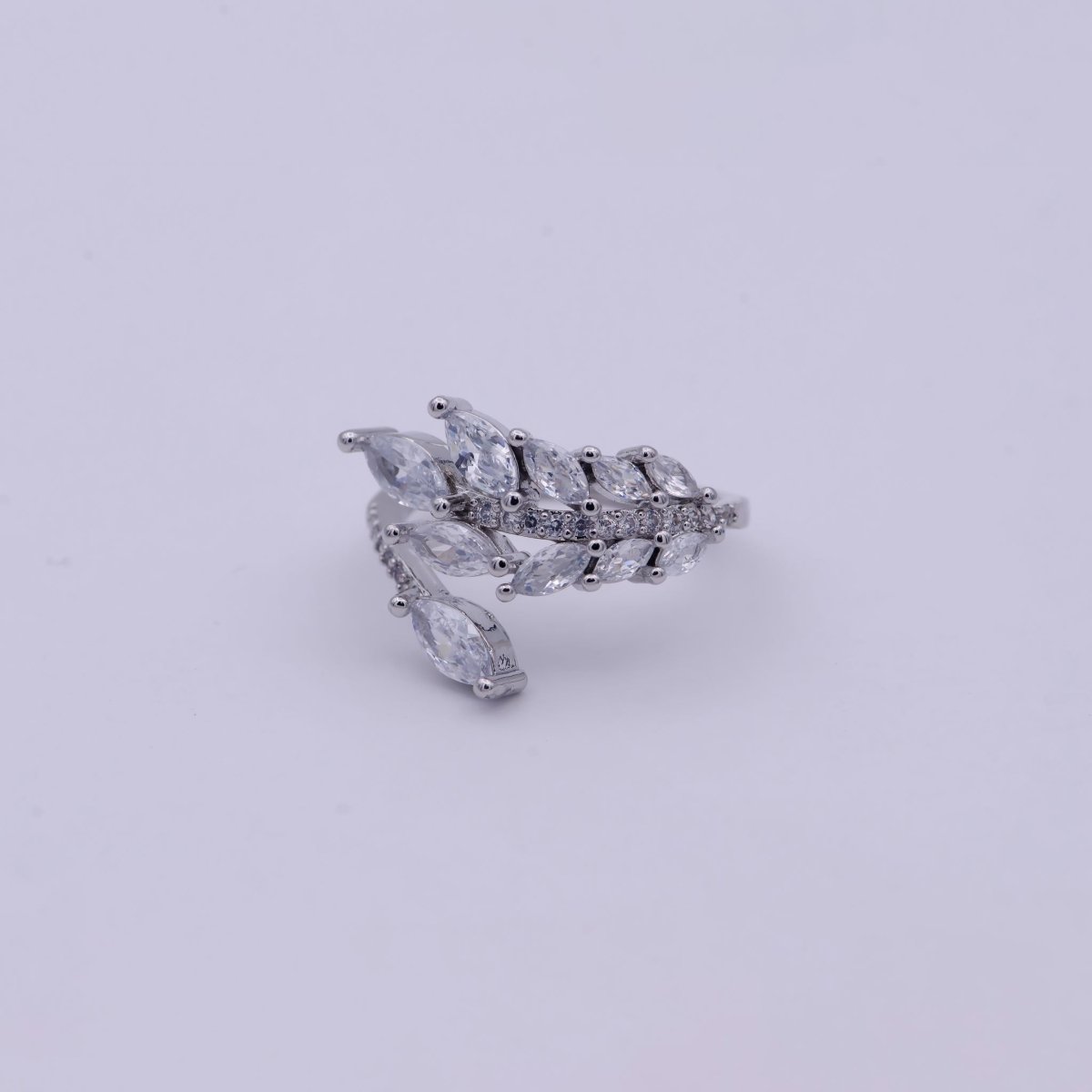 Gold Filled Marquise CZ Ring, Silver CZ Ring, High Quality CZ Ring, marquise classic ring Open Adjustable U-069 U-070 - DLUXCA