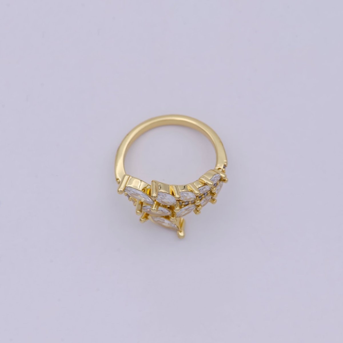 Gold Filled Marquise CZ Ring, Silver CZ Ring, High Quality CZ Ring, marquise classic ring Open Adjustable U-069 U-070 - DLUXCA