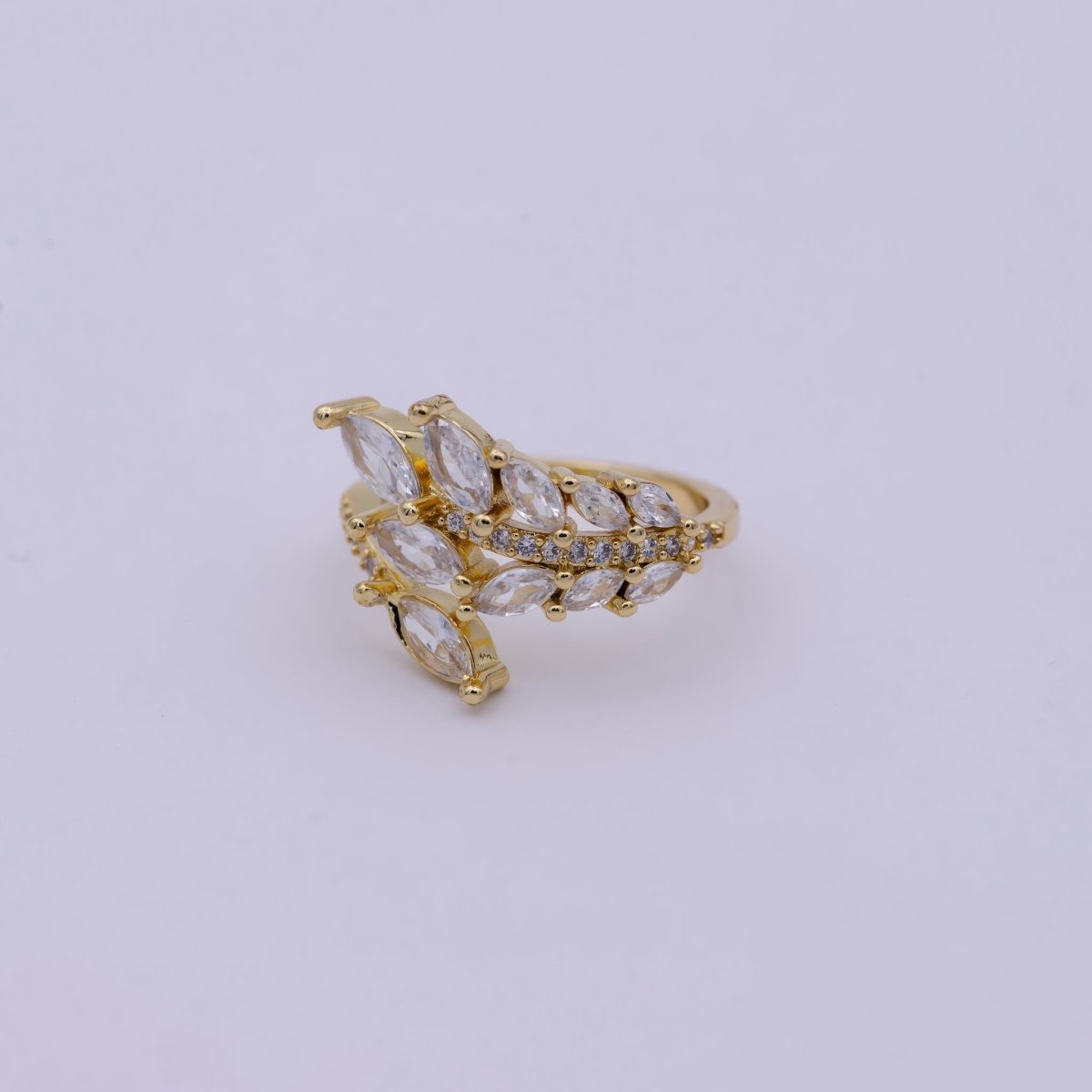 Gold Filled Marquise CZ Ring, Silver CZ Ring, High Quality CZ Ring, marquise classic ring Open Adjustable U-069 U-070 - DLUXCA