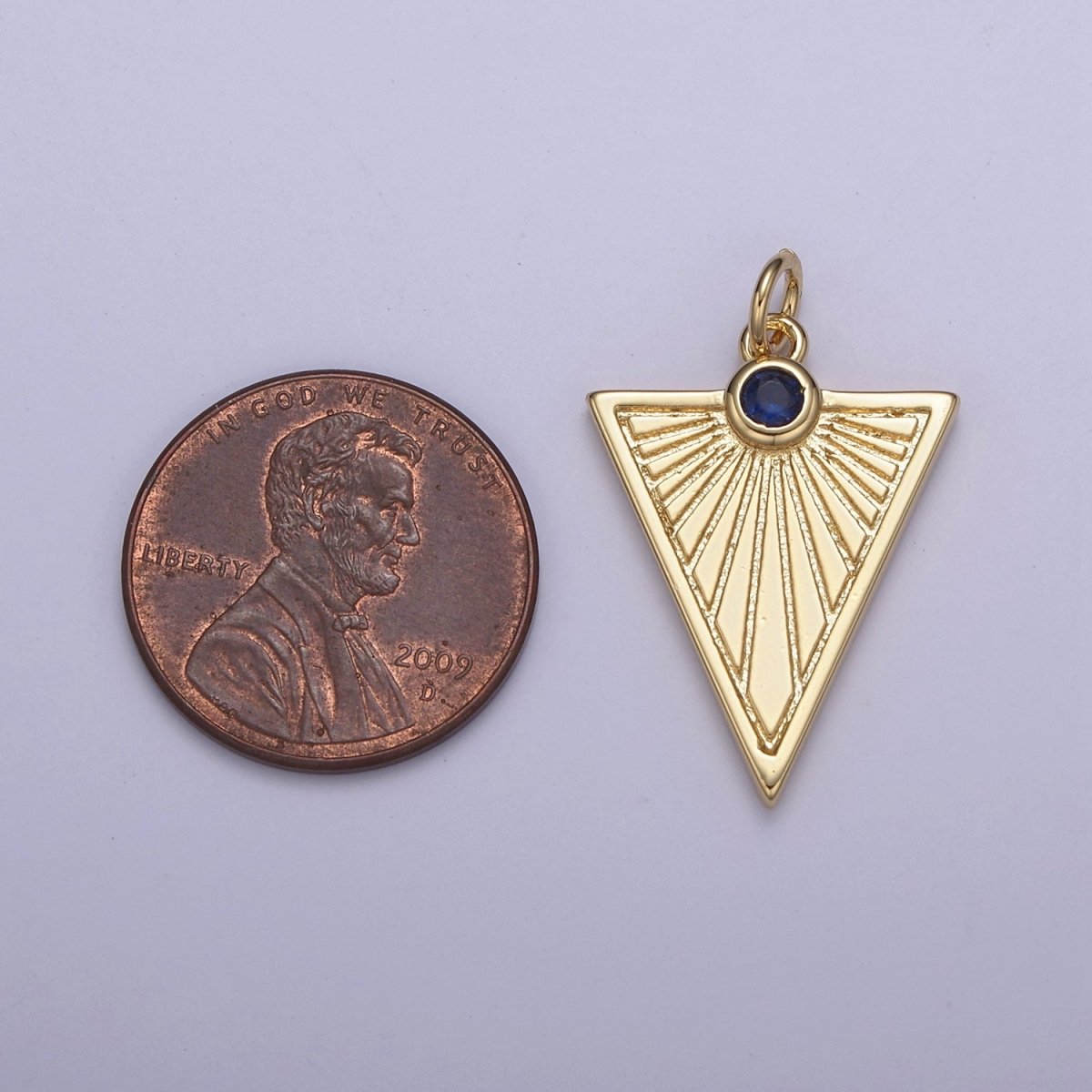 Gold Filled Medallion Pendant Gold Radial Triangle Charm Sun Ray Necklace Pendant Geometric CZ Necklaces Charm N-444 - N-447 - DLUXCA