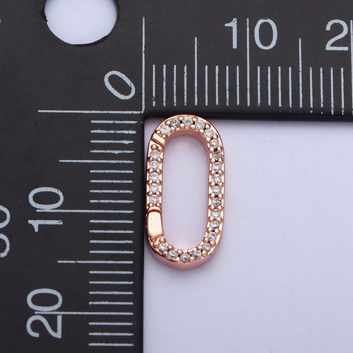 Gold Filled Micro Pace CZ Long Oval Spring Gate Clasps For DIY Jewelry Making in Gold, Silver, Rose Gold, Black L-858 L-859 L-860 L-861 - DLUXCA