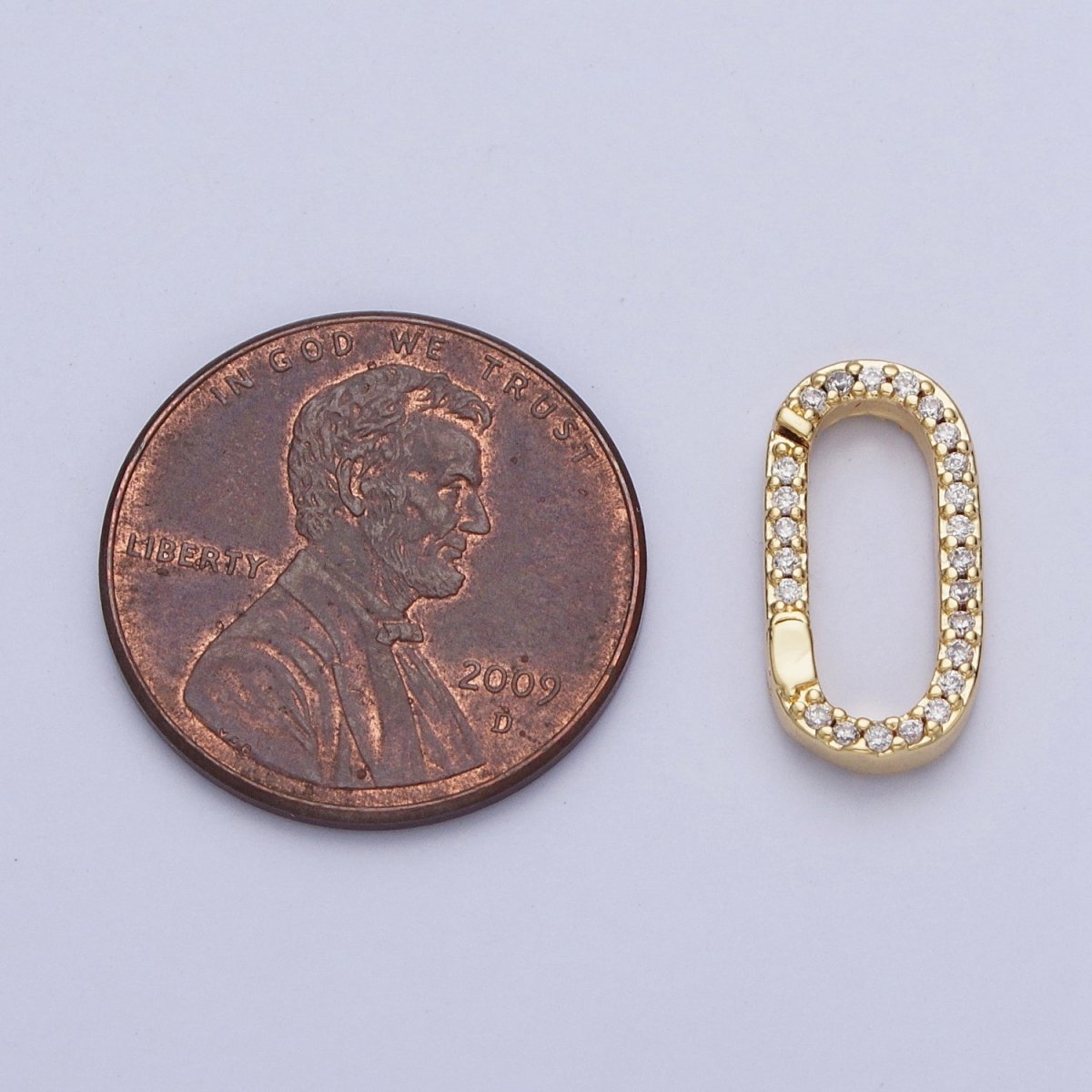 Gold Filled Micro Pace CZ Long Oval Spring Gate Clasps For DIY Jewelry Making in Gold, Silver, Rose Gold, Black L-858 L-859 L-860 L-861 - DLUXCA