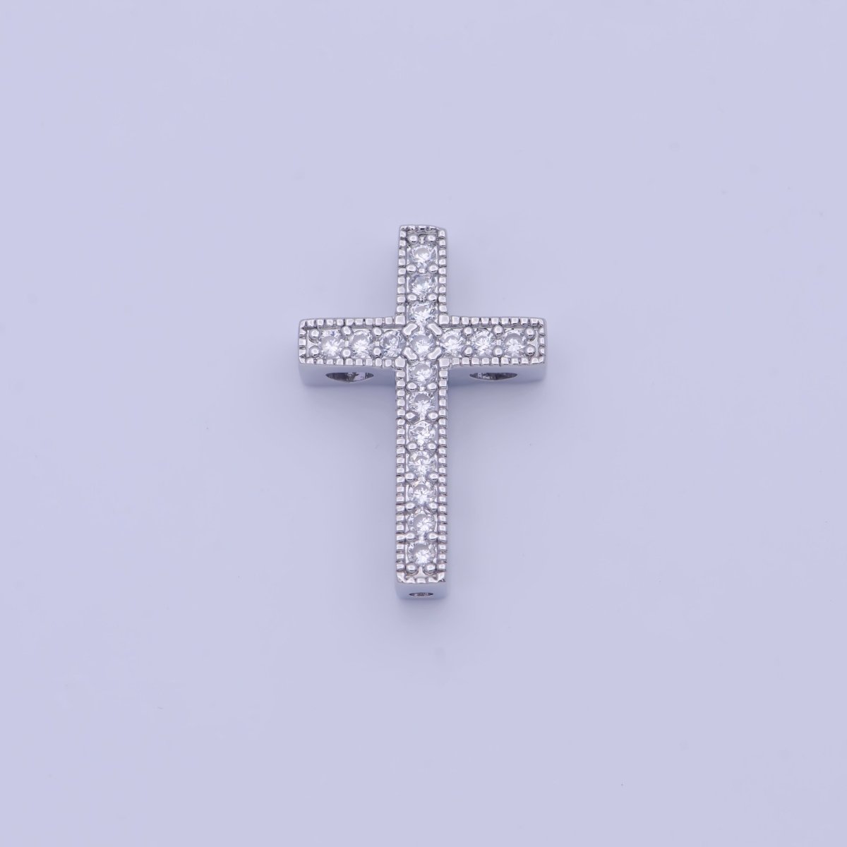 Gold Filled Micro Pave CZ Religious Cross Bead Findings in Silver & Gold B-164 B-153 - DLUXCA