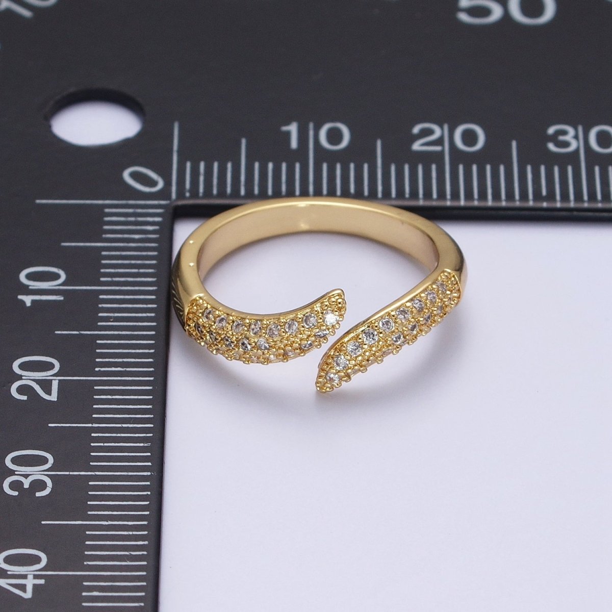 Gold Filled Micro Pave Wrap Ring | Unique Wedding Band | Statement Stacking Band Wrap Spiral Ring Adjustable O1515 O1516 - DLUXCA