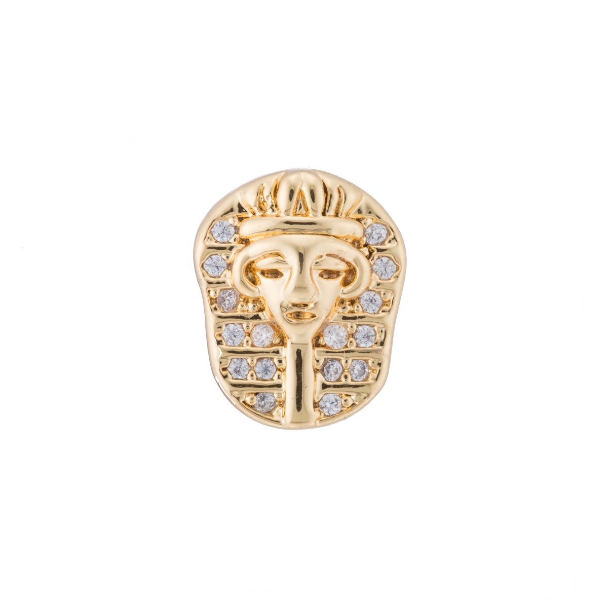 Gold Filled Micro Paved Ancient Egyptian Pharaoh Egyptian Headdress Bead | B-057 - DLUXCA