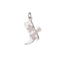 Gold Filled Micro Paved CZ Star Country Cowboy Boots Charm in Gold, Silver, Black | C-247 - DLUXCA