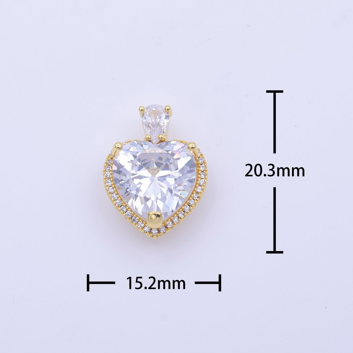 Gold Filled Micro Paved Red Green Pink Clear CZ Heart Teardrop Pendant in Gold & Silver H-197 H-198 H-204 H-229 H-231 J-102 - J-104 - DLUXCA