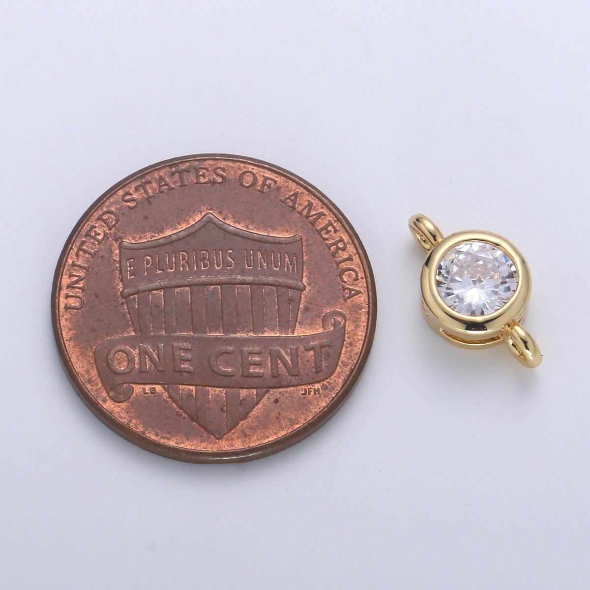 Gold Filled Mini Circle Charm Connectors Link Connector for Bracelet, Earring, Necklace Supply- F-826-F-827 - DLUXCA