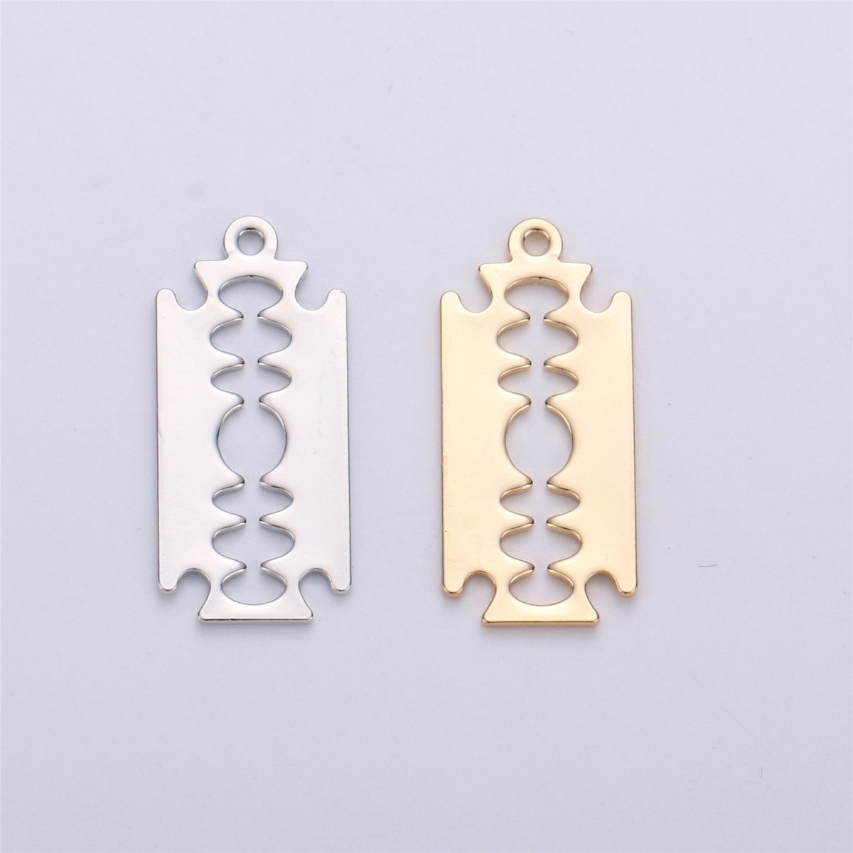 Gold Filled Mini Razor Blade Charm Silver Razor Blade Pendant for Necklace Earring Bracelet Charm J-675 - DLUXCA