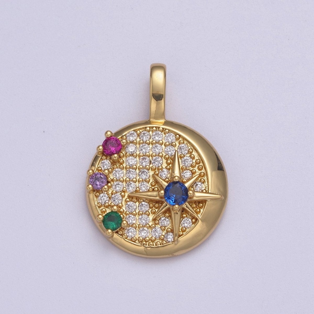 Gold Filled Mini Shooting Star Color Cubic Zirconia Bracelet Necklace Pendant Charm for Woman Jewelry Making J-467 - DLUXCA