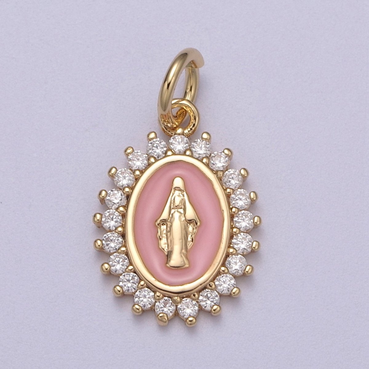 Gold Filled Miraculous Lady Charm Virgin Mary Our Lady of Lourdes, Catholic Religious Bijoux Jewelry Supply for Necklace Bracelet Earring M-607-M-609 N-272 - DLUXCA