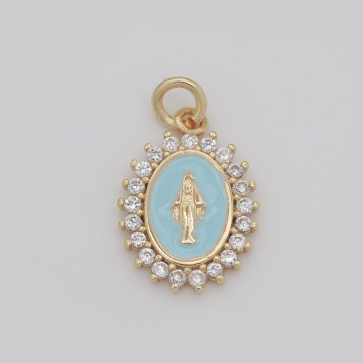 Gold Filled Miraculous Lady Charm Virgin Mary Our Lady of Lourdes, Catholic Religious Bijoux Jewelry Supply for Necklace Bracelet Earring M-607-M-609 N-272 - DLUXCA