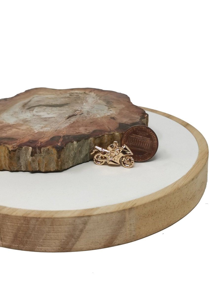 Gold Filled Motorcycle Pendant Modern Motorbike Necklace Charm, Sports Bike, Super-bike Fanatics, Motorcyclist Jewelry, Racing Moto Gift I-302 - DLUXCA