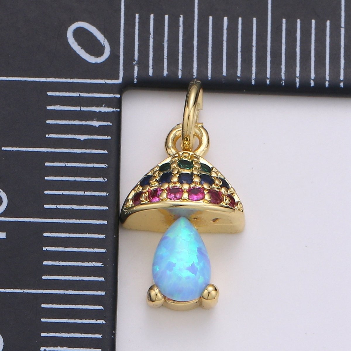 Gold Filled Opal Mushroom Charm E-003-E-005 - DLUXCA