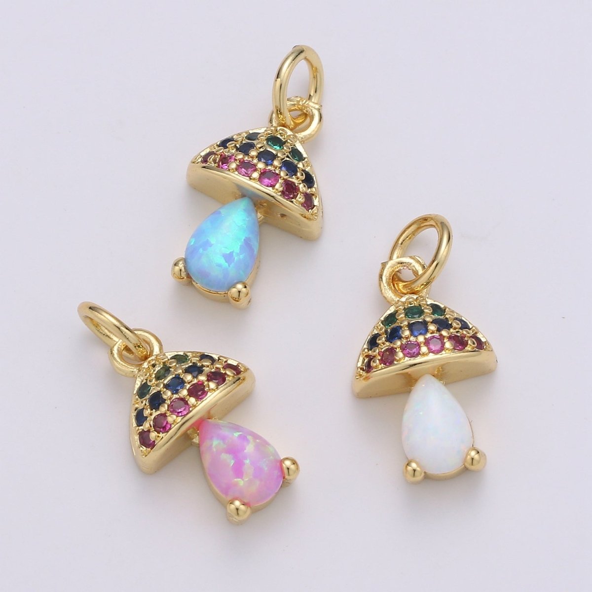 Gold Filled Opal Mushroom Charm E-003-E-005 - DLUXCA