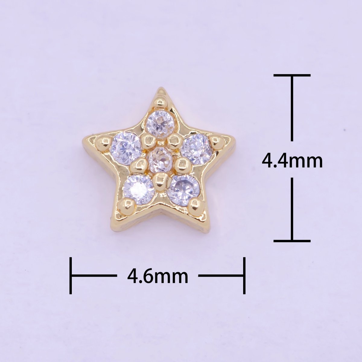 Gold Filled Personalized Locket Bead: Clear Fuchsia Pink Heart, Star Pawprint Clover, Horseshoe Lips Cross Bolt L-839~L-841 - DLUXCA