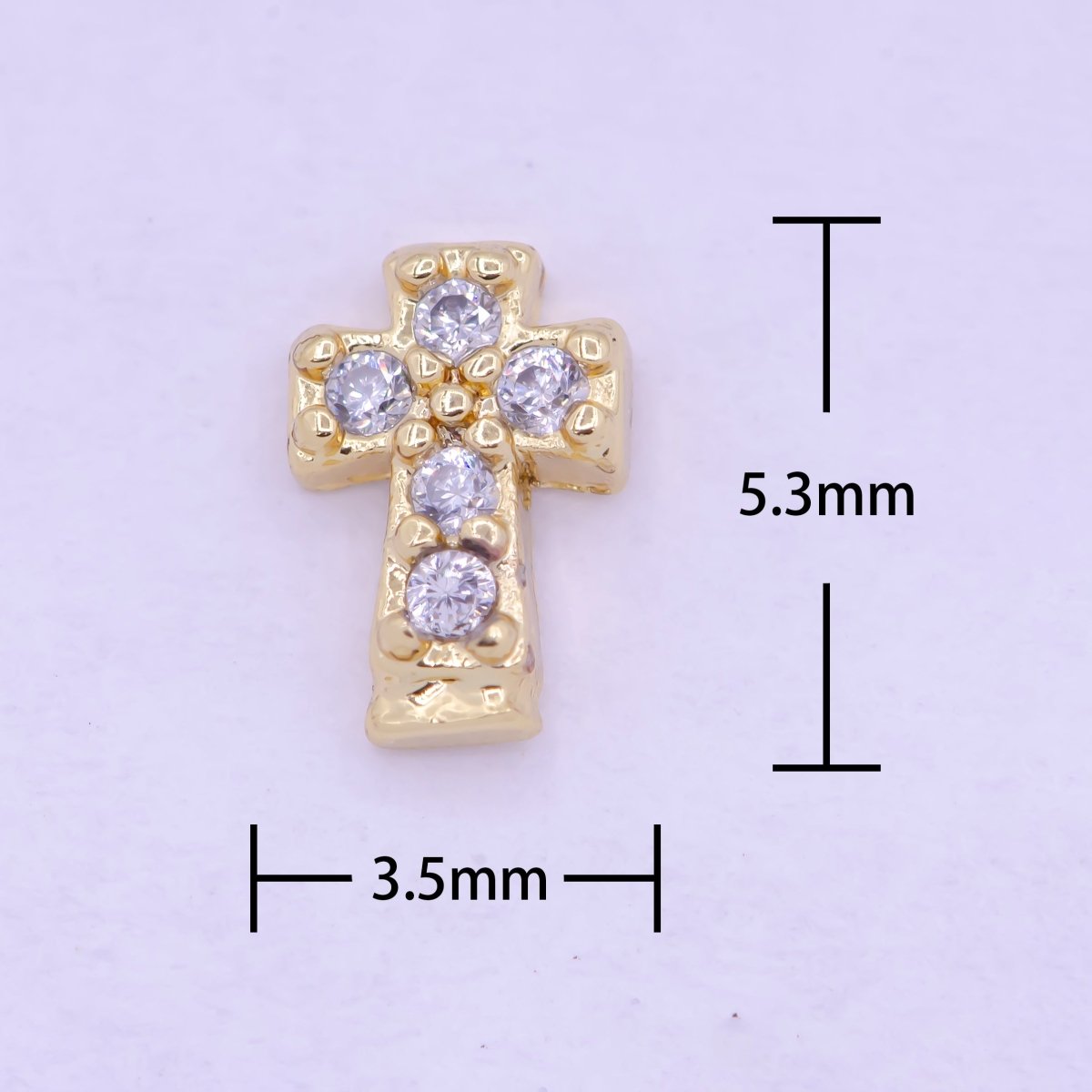 Gold Filled Personalized Locket Bead: Clear Fuchsia Pink Heart, Star Pawprint Clover, Horseshoe Lips Cross Bolt L-839~L-841 - DLUXCA