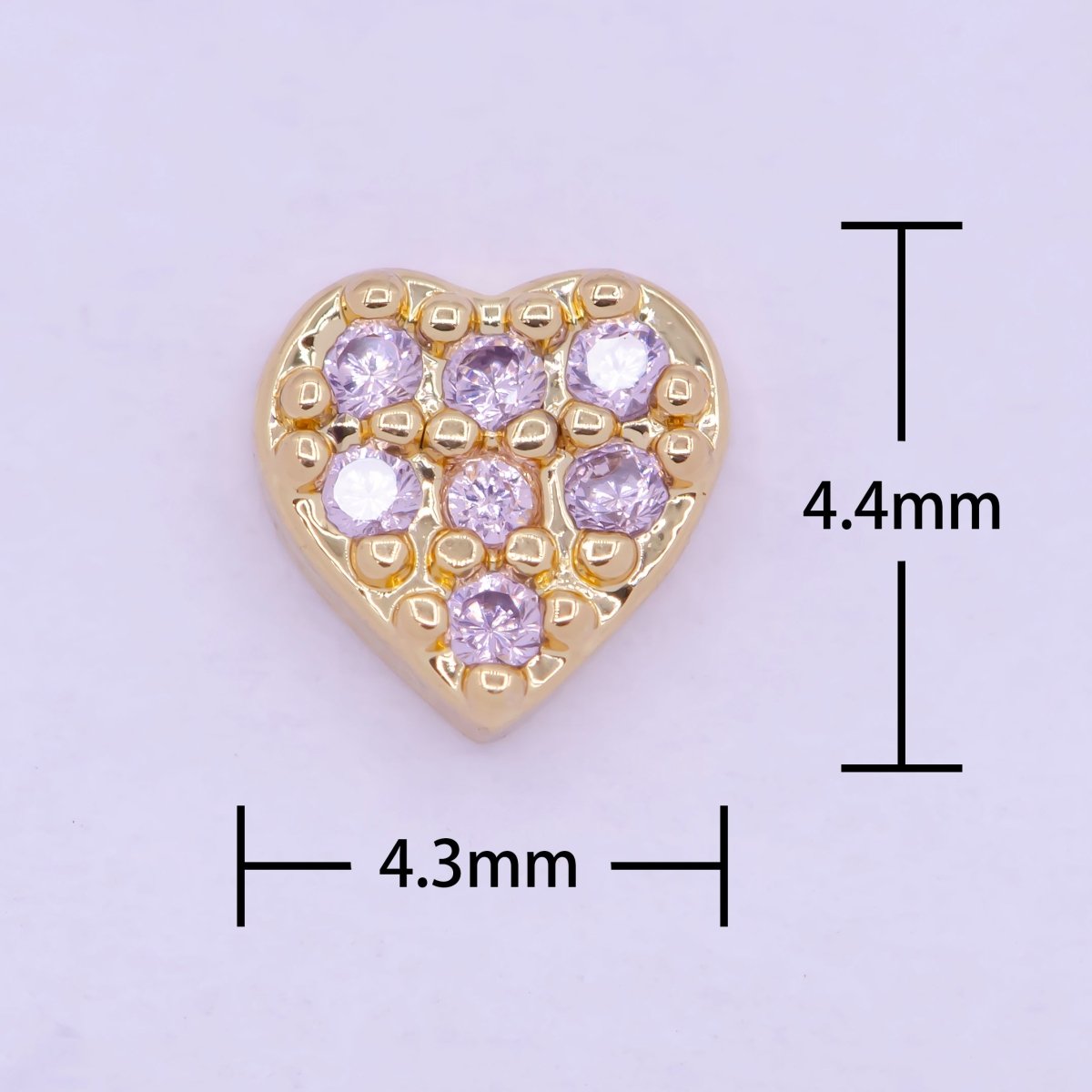 Gold Filled Personalized Locket Bead: Clear Fuchsia Pink Heart, Star Pawprint Clover, Horseshoe Lips Cross Bolt L-839~L-841 - DLUXCA