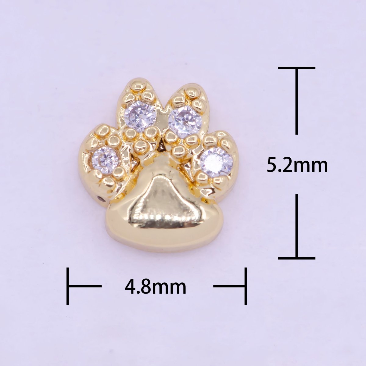 Gold Filled Personalized Locket Bead: Clear Fuchsia Pink Heart, Star Pawprint Clover, Horseshoe Lips Cross Bolt L-839~L-841 - DLUXCA