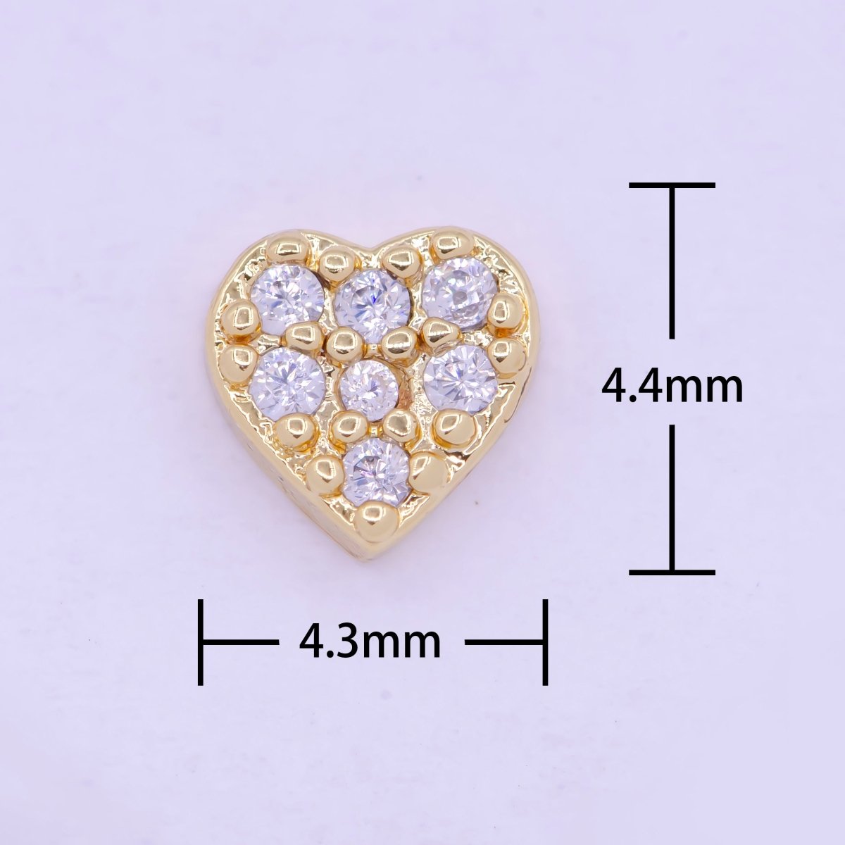Gold Filled Personalized Locket Bead: Clear Fuchsia Pink Heart, Star Pawprint Clover, Horseshoe Lips Cross Bolt L-839~L-841 - DLUXCA