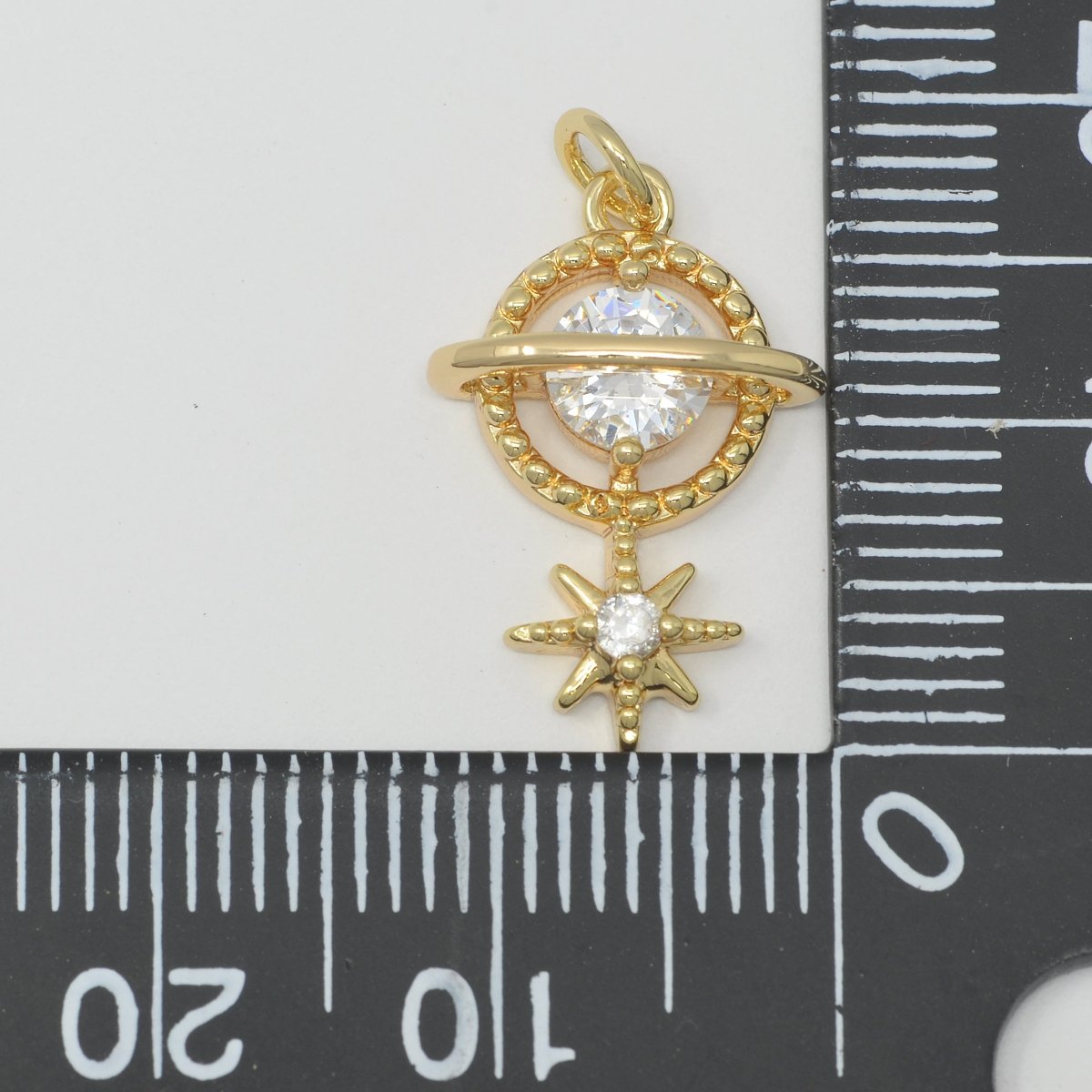 Gold Filled Planet and Star Charm M-386 - DLUXCA