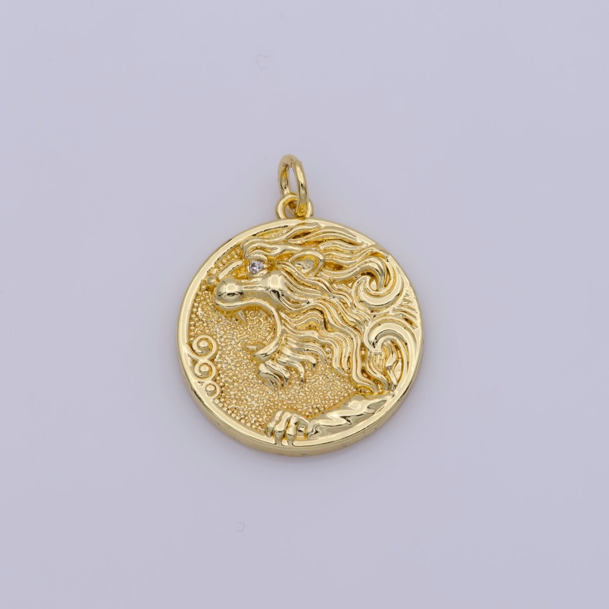 Gold Filled Roaring Dragon Mythical Coin Charm | M-809 - DLUXCA
