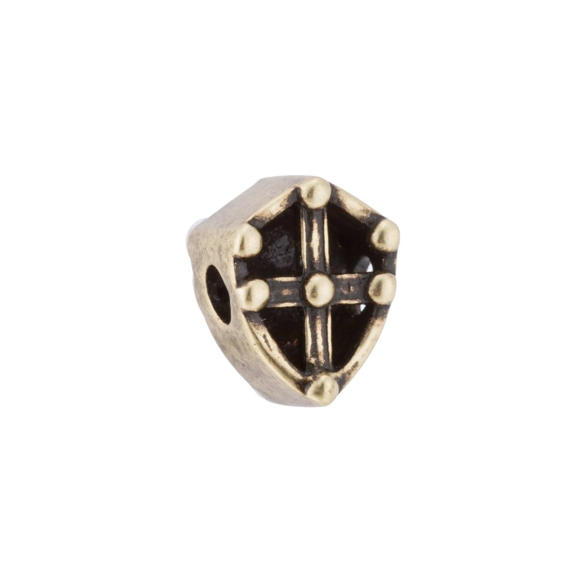 Gold Filled Royal Shield CZ Micro Pave Beads, CZ Micro Pave Shield Connector, For Bracelet Making Supply Findings, Hole Size 1.5mm | B-055 - DLUXCA