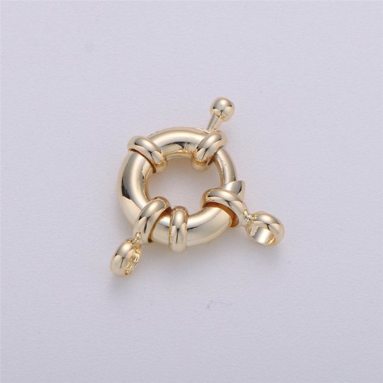 Gold Filled Sailor's Clasp, Large Spring Ring Include Loops 10mm / 13mm / 15mm / 17mm / 19mm / 21mm for Large Necklace, Bracelet, Anklets Findings K-004 - K-006 K-276 - K-278 K-615 K-568 - DLUXCA