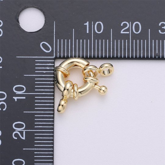 Gold Filled Sailor's Clasp, Large Spring Ring Include Loops 10mm / 13mm / 15mm / 17mm / 19mm / 21mm for Large Necklace, Bracelet, Anklets Findings K-004 - K-006 K-276 - K-278 K-615 K-568 - DLUXCA