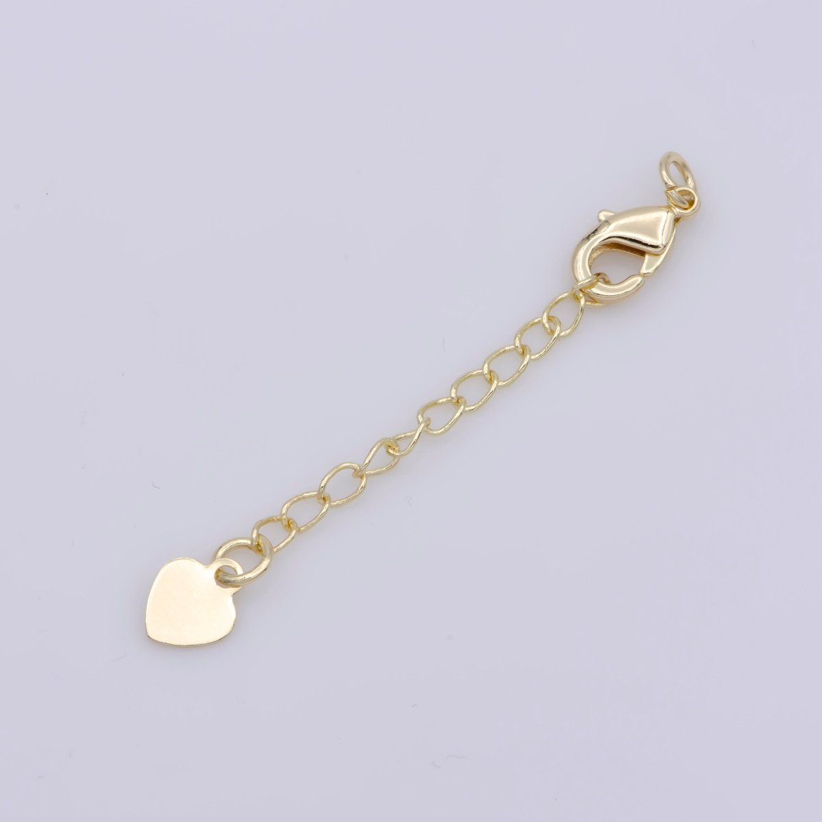 Gold Filled / Silver Chain Extender For Necklace Bracelet Supply Component Findings Extenders w/ Heart charm + Lobster Clasp L-467 L-468 - DLUXCA