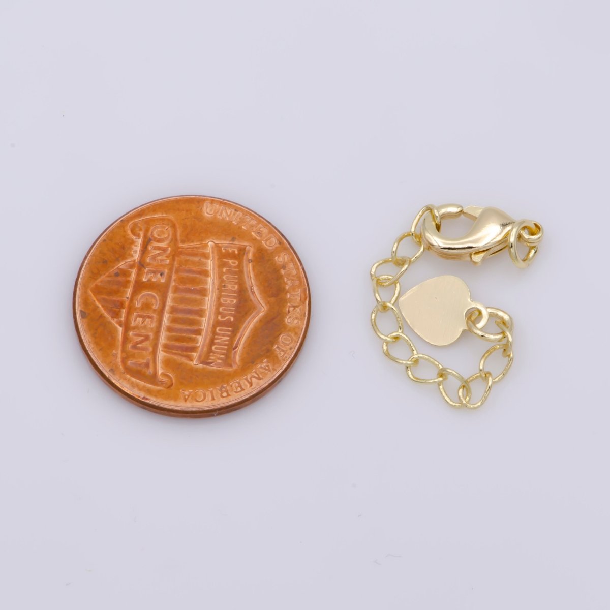 Gold Filled / Silver Chain Extender For Necklace Bracelet Supply Component Findings Extenders w/ Heart charm + Lobster Clasp L-467 L-468 - DLUXCA