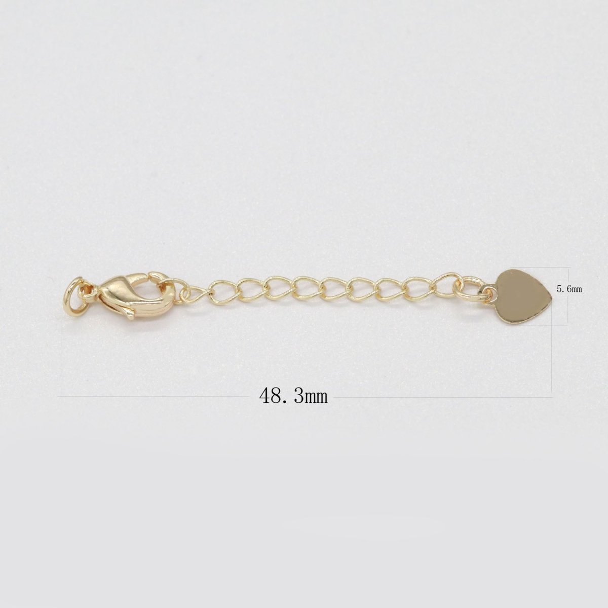 Gold Filled / Silver Chain Extender For Necklace Bracelet Supply Component Findings Extenders w/ Heart charm + Lobster Clasp L-467 L-468 - DLUXCA
