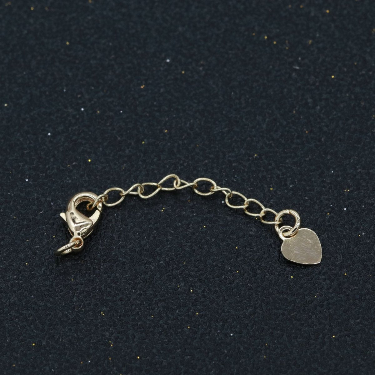 Gold Filled / Silver Chain Extender For Necklace Bracelet Supply Component Findings Extenders w/ Heart charm + Lobster Clasp L-467 L-468 - DLUXCA