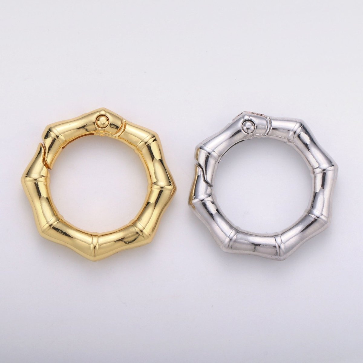Gold Filled Simple Octagon Push Gate Ring Clasp For DIY Jewelry Making Connectors Wrislet Holder L-057~L-058 - DLUXCA