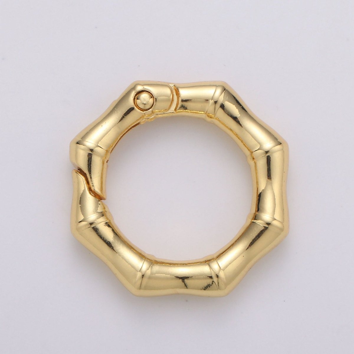 Gold Filled Simple Octagon Push Gate Ring Clasp For DIY Jewelry Making Connectors Wrislet Holder L-057~L-058 - DLUXCA
