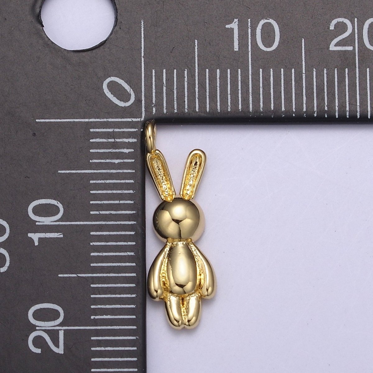Gold Filled small balloon rabbit Charm Tiny bunny pendant for Kids Jewelry Necklace Bracelet Earring Supply N-664 N-665 - DLUXCA