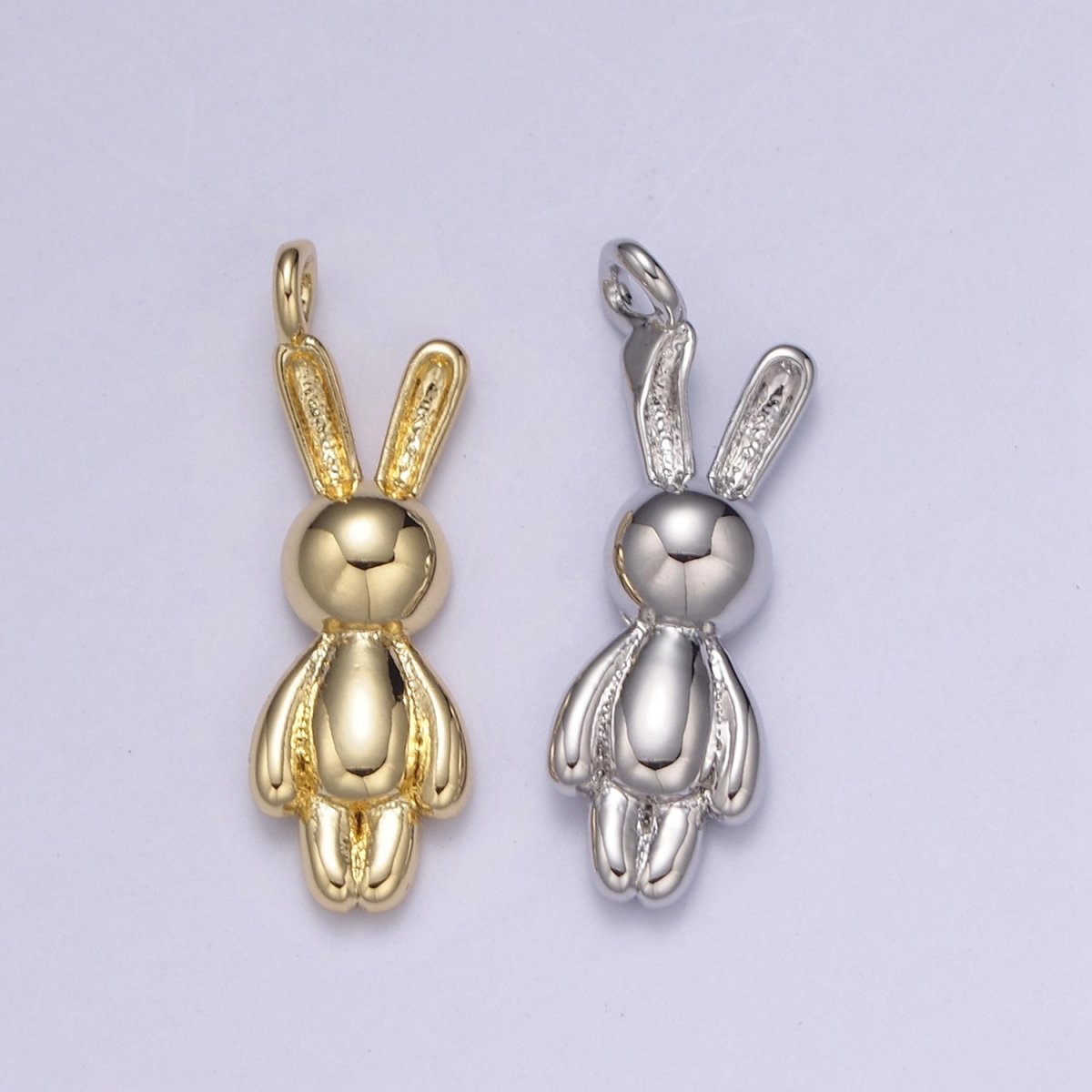 Gold Filled small balloon rabbit Charm Tiny bunny pendant for Kids Jewelry Necklace Bracelet Earring Supply N-664 N-665 - DLUXCA