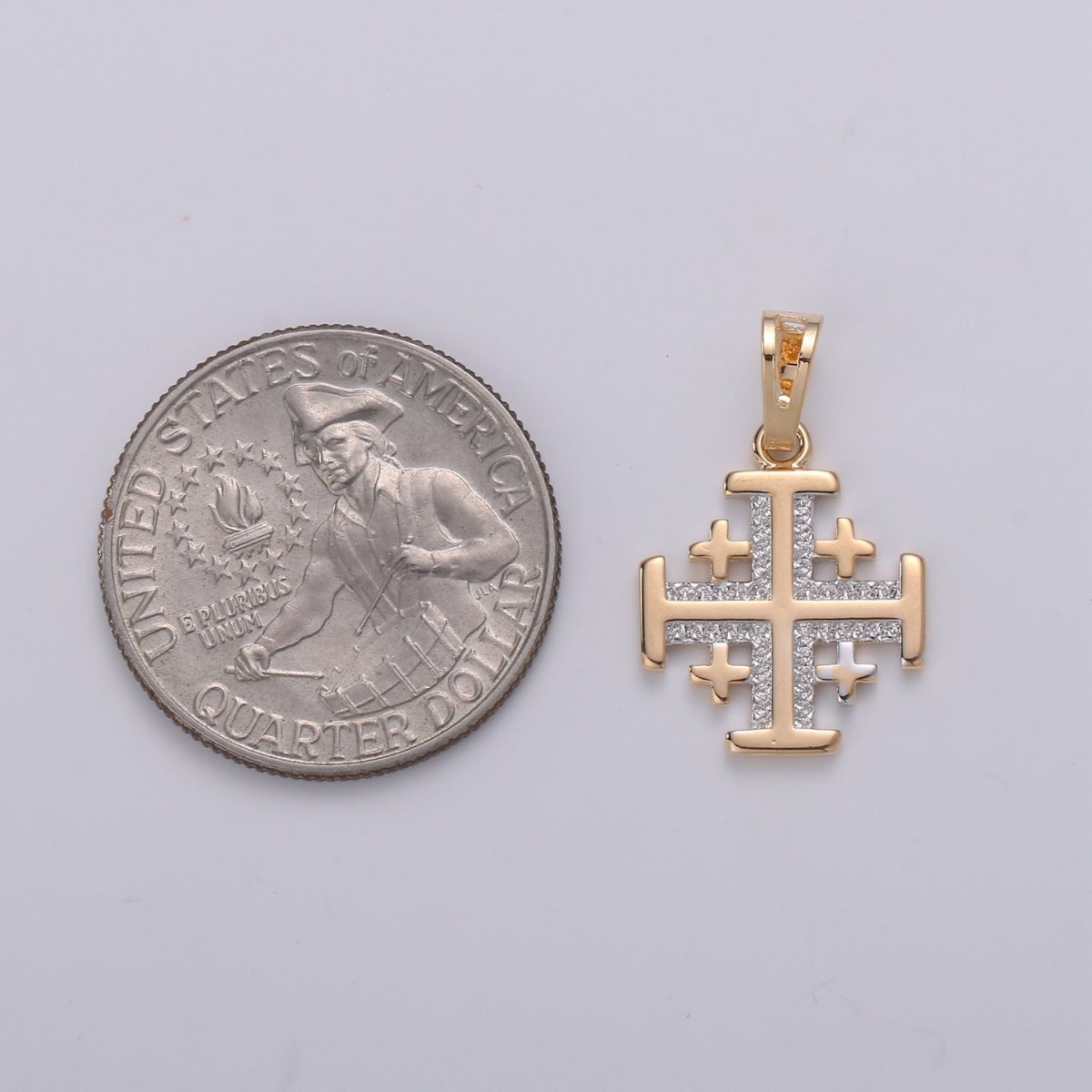 Gold Filled Square Cross Pendants J-109 - DLUXCA