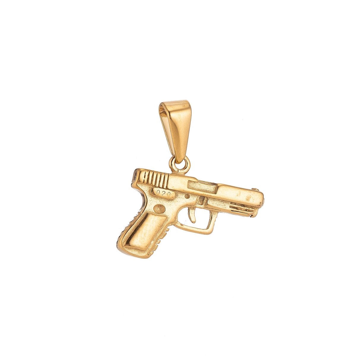 Gold Filled Stainless Steel Gun Pistol Charmp Pendant w/ Bails Findings for Earring Necklace Jewelry Making Supplies J-380 - DLUXCA