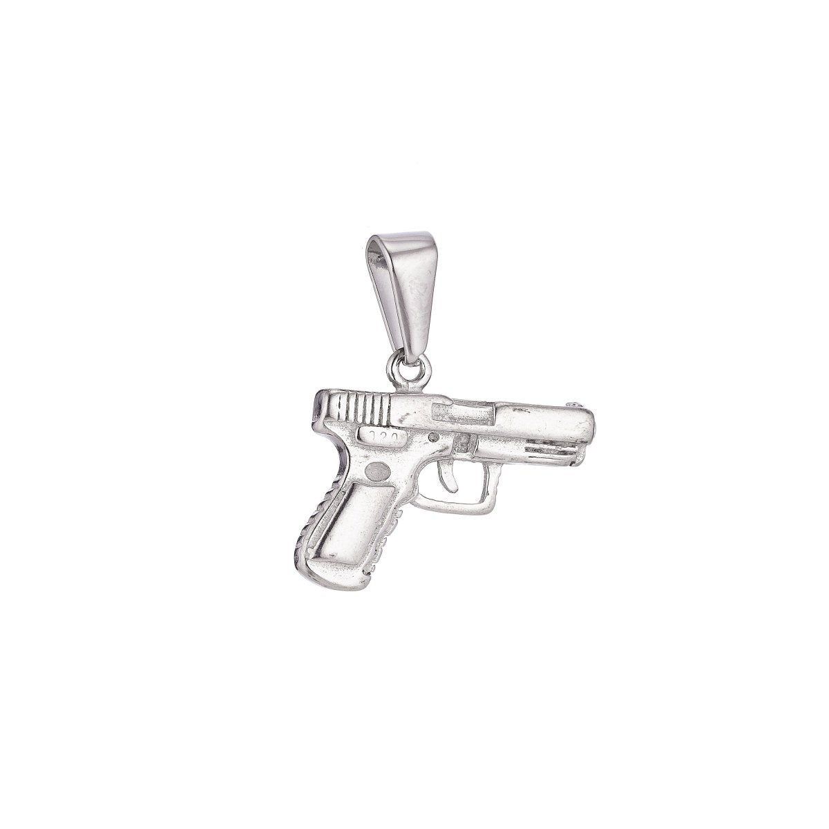 Gold Filled Stainless Steel Gun Pistol Charmp Pendant w/ Bails Findings for Earring Necklace Jewelry Making Supplies J-380 - DLUXCA