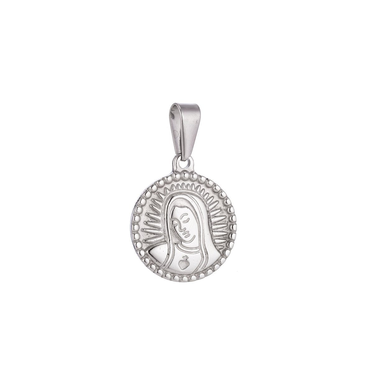Gold Filled Stainless Steel Mary Mother Jesus Glooming Charm Pendant w/ Bails Findings for Earring Necklace Jewelry Making Supplies J-349 - DLUXCA
